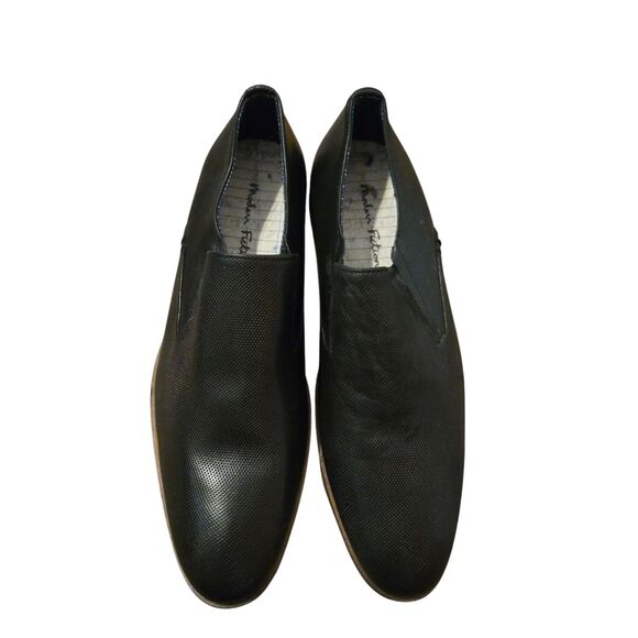 Modern Fiction Black Leather Oxfords Accent 11.5 Preppy Old Money Collegiate - Picture 2 of 13